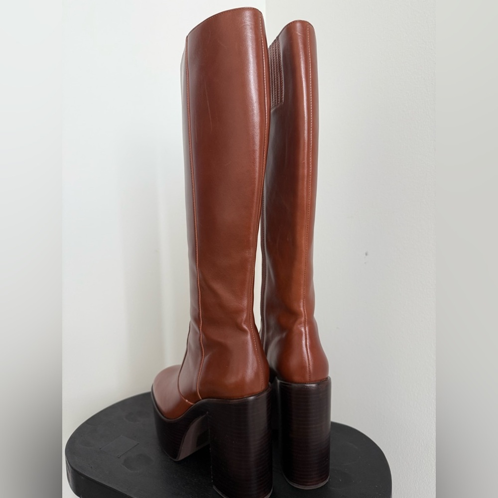 Jeffrey Campbell MEXIQUE-KH Brown Leather Platform Boots